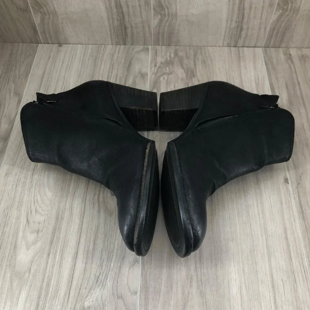 Paul Green Ankle Boots Womens UK 6.5 Aubrey Black Leather Zip Heeled Booties
